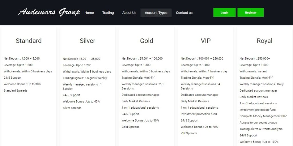 Audemars Group Accounts Type